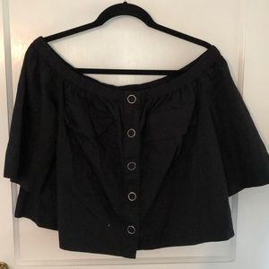 Black free people off the shoulder top
